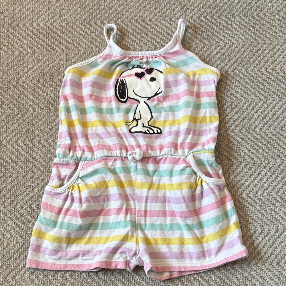H&M Striped Snoopy Romper 2t - 4t - Picture 3 of 6